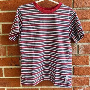 Please Mum Blue White and Red Striped Tee - Y2K Kids Tee - 90's Kids Clothes